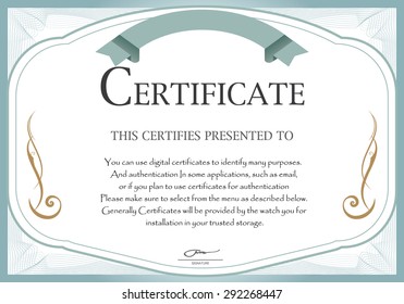 Diploma, certificate design template