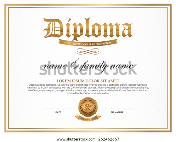 Diploma, certificate design\
template