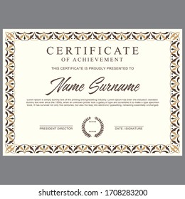 Diploma Certificate Design Template Vector