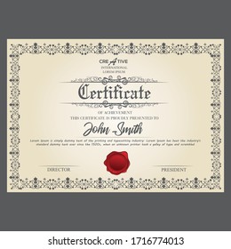 Diploma certificate design template vector