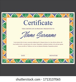 diploma certificate design vector template