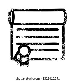 diploma certificate distressed icon symbol