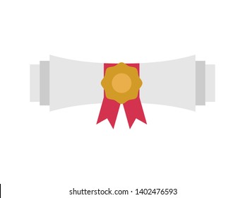 Diploma certificate flat color icon