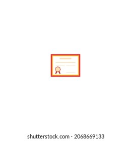 diploma certificate flat icon vector, Web interface icon 
