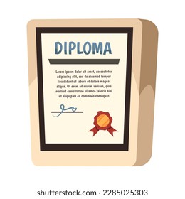 Diploma certificate in flat style vector illustration