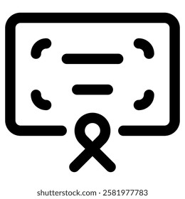 Diploma Certificate Icon for Documentation File  Data