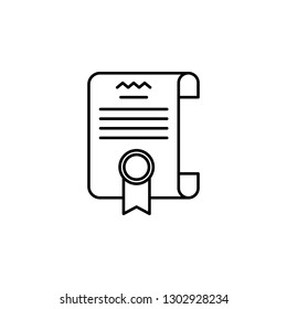 diploma, certificate icon. Element of education illustration. Signs and symbols can be used for web, logo, mobile app, UI, UX