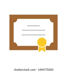 diploma certificate icon. flat illustration of diploma certificate - vector icon. diploma certificate sign symbol