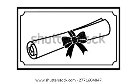 Diploma Certificate Icon Graduation Scroll