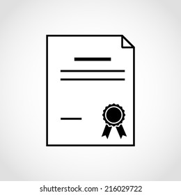 Diploma certificate Icon Isolated on White Background