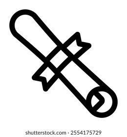 Diploma certificate icon with line style