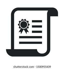 Diploma certificate icon. vector graphics