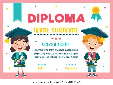 Diploma Certificate For Preschool And Elementary School Kids