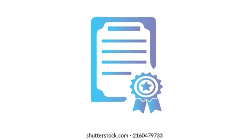 Diploma certificate, Qualification certificate vector icon isolated on white background. Certificate document icon vector illustration eps10.