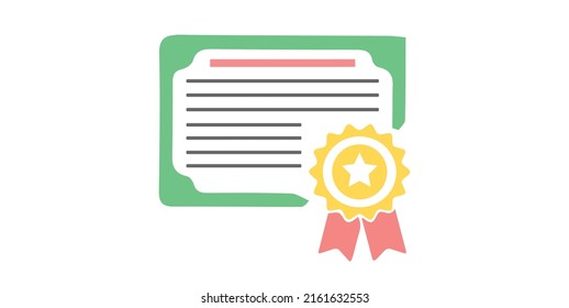 Diploma certificate, Qualification certificate vector icon isolated on white background. Certificate document icon vector illustration eps10.