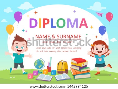 diploma certificate school vector illustration