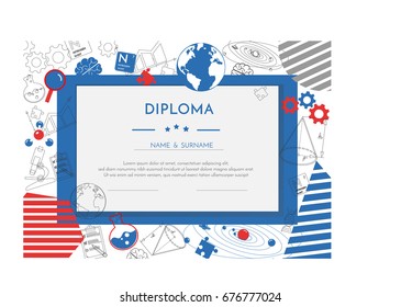 Diploma Certificate Science Competition White Background