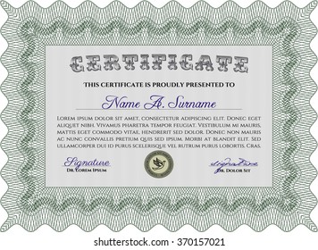 Diploma o plantilla de certificado. Con fondo. Patrón vectorial que se utiliza en dinero y certificado.Diseño retro.