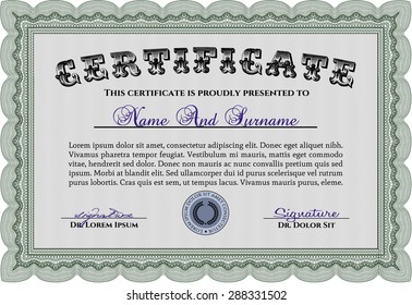 Diploma or certificate template. Beauty design. With background. Diploma of completion.