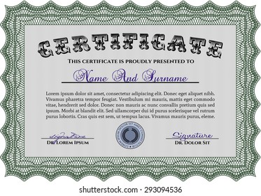Diploma or certificate template. Beauty design. With background. Diploma of completion.