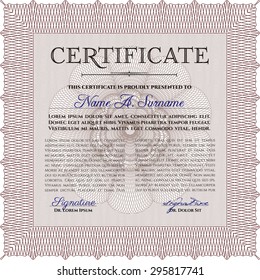 Diploma or certificate template. Beauty design. With background. Diploma of completion.