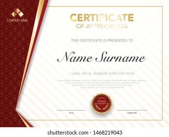 diploma certificate template black and gold color with luxury and modern style vector image.