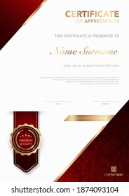 diploma certificate template black and gold color with luxury and modern style vector image.