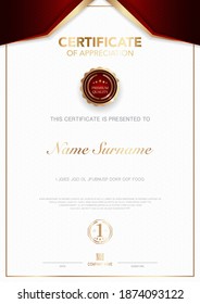 diploma certificate template black and gold color with luxury and modern style vector image.