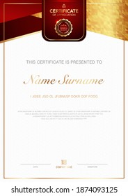diploma certificate template black and gold color with luxury and modern style vector image.