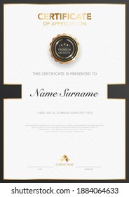 diploma certificate template black and gold color with luxury and modern style vector image, award suitable for appreciation. Vector illustration eps10