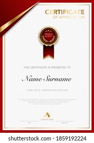 diploma certificate template blue and gold color with luxury and modern style vector image, suitable for appreciation.  Vector illustration