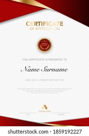 diploma certificate template blue and gold color with luxury and modern style vector image, suitable for appreciation.  Vector illustration