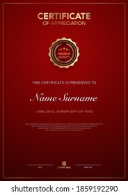 diploma certificate template blue and gold color with luxury and modern style vector image, suitable for appreciation.  Vector illustration
