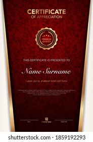 diploma certificate template blue and gold color with luxury and modern style vector image, suitable for appreciation.  Vector illustration