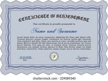 Diploma or certificate template. Complex background. Customizable, Easy to edit and change colors.Retro design. 