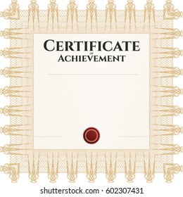 Diploma or certificate template. Complex background. Vector pattern that is used in currency and diplomas.Sophisticated design. 
