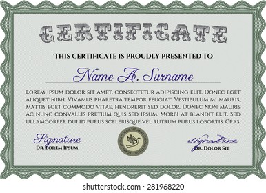 Diploma or certificate template. Customizable, Easy to edit and change colors.Printer friendly. Beauty design. 