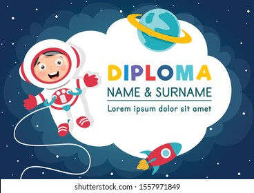Diploma Certificate Template Design For Children Education