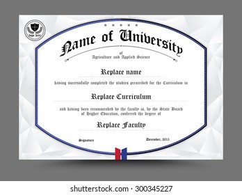 Diploma certificate template design. vector illustration.
