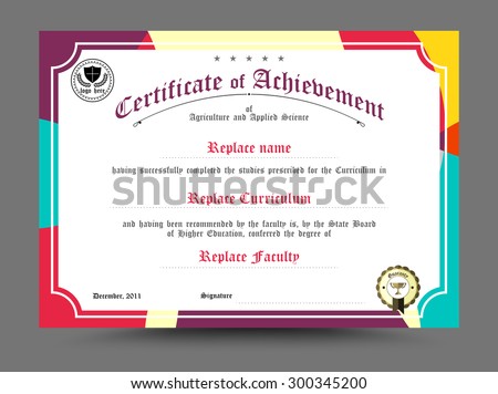 Diploma Certificate  Template Design  Vector Illustration 