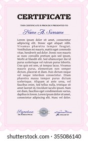 Diploma o plantilla de certificado. Plantilla de certificado de marco Vector.Impresora amigable. Diseño cordial. 