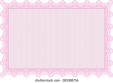 Diploma or certificate template. Frame certificate template Vector.With complex background. Superior design. 