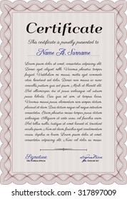 Diploma o plantilla de certificado. Plantilla de certificado de marco Vector.Con fondo lineal complejo. Excelente diseño. 