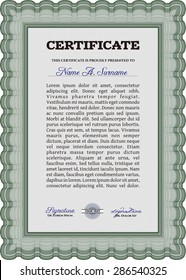 Diploma or certificate template. With great quality guilloche pattern. Vector pattern that is used in money and certificate.Lovely design. 