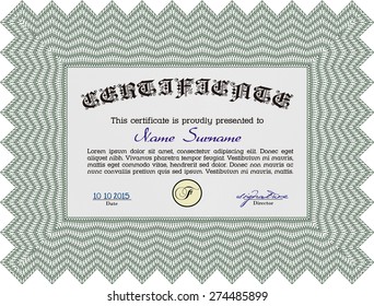 Diploma or certificate template. With guilloche pattern and background. Beauty design. Vector pattern that is used in money and certificate.