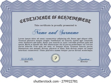 Diploma or certificate template. Printer friendly. Vector certificate template.Excellent design. 