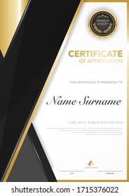 diploma certificate template red and gold color with luxury and modern style vector image, suitable for appreciation.  Vector illustration.