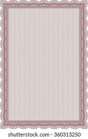 Diploma or certificate template. Retro design. With linear background. Vector pattern that is used in money and certificate.