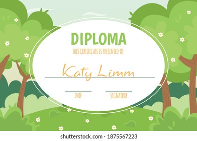 Diplomzertifikatvorlage, Vektorgrafik. 