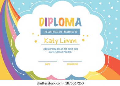 Diploma certificate template, vector illustration. 